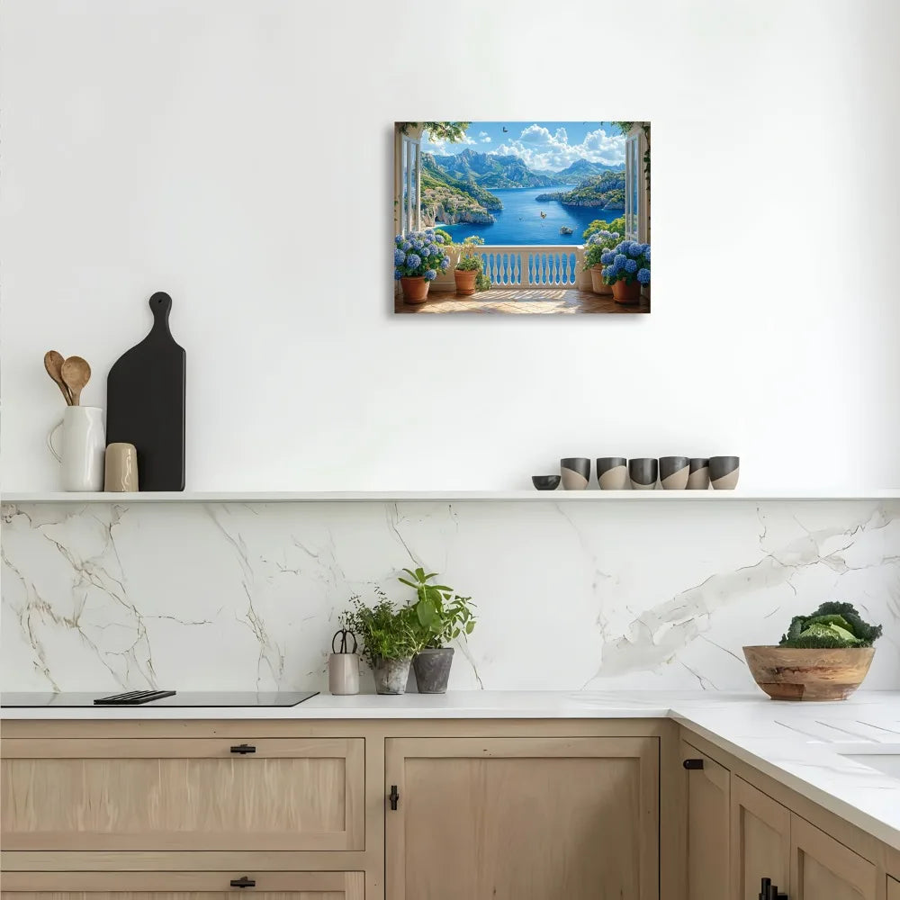 Coastal Balcony Ocean View Scenic Decor For Living Room Bedroom Office