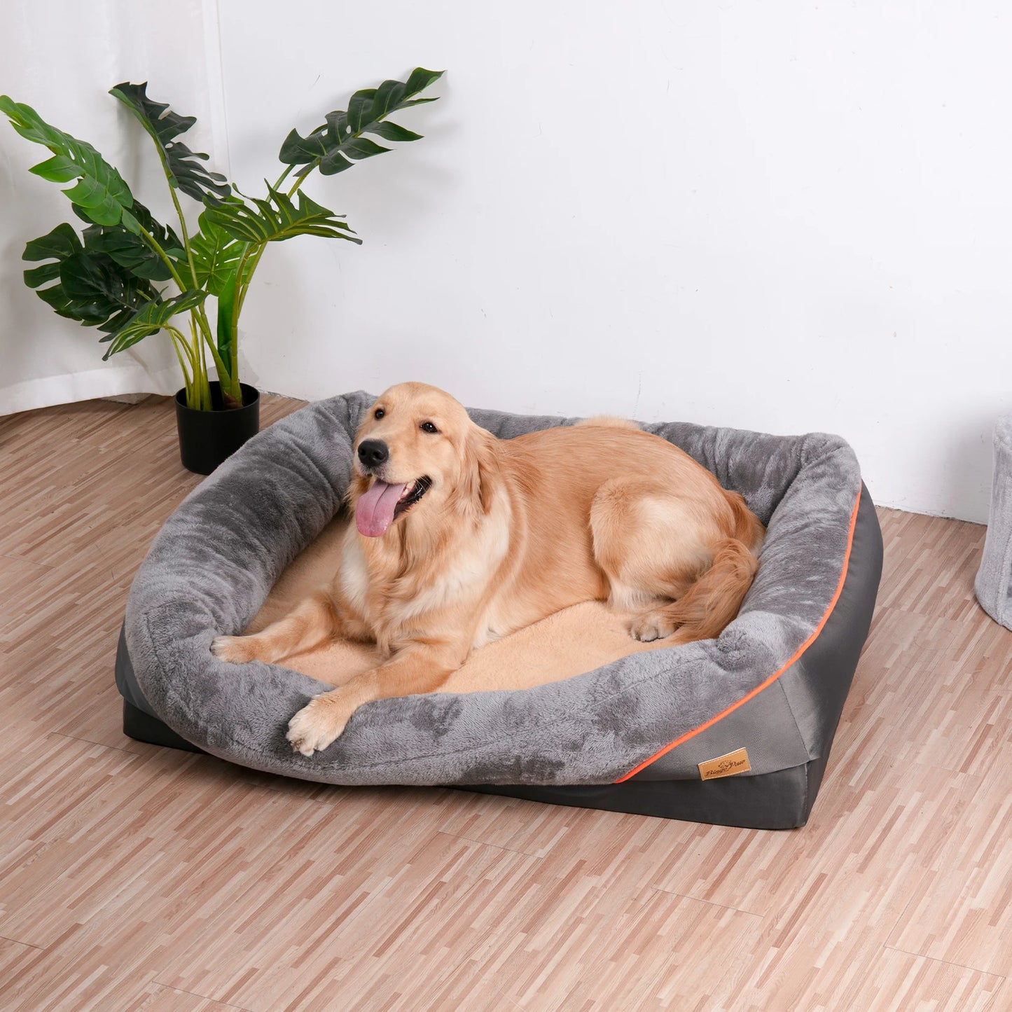 Jumbo Large Orthopedic Memory Foam Dog Bed Quilted Bolstered Elevated Cushion