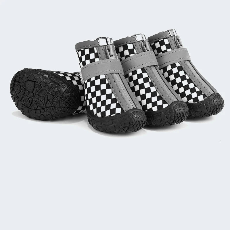 4 Pieces Dog Waterproof Shoes Reflective Anti Slip Snow Boots For Small Pets