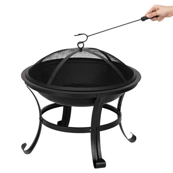 22 Inch Curved Feet Iron Brazier Wood Burning Fire Pit