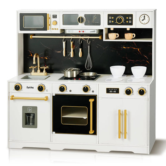 Joylike Black And White Wooden Kids Kitchen Playset