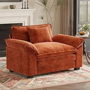 DAFIFY 49.5 Inch Green Chenille Oversized Accent Chair With Deep Seat