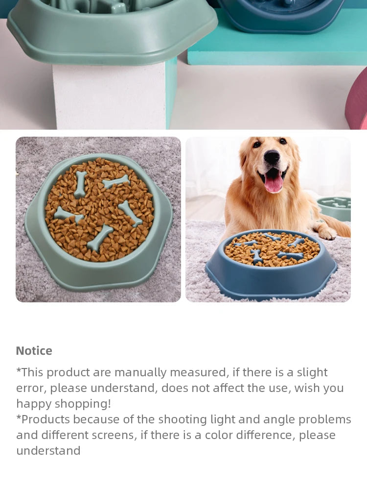 Pet Slow Feeder Bowl For Small Dogs Anti Choking PP Plastic Dish