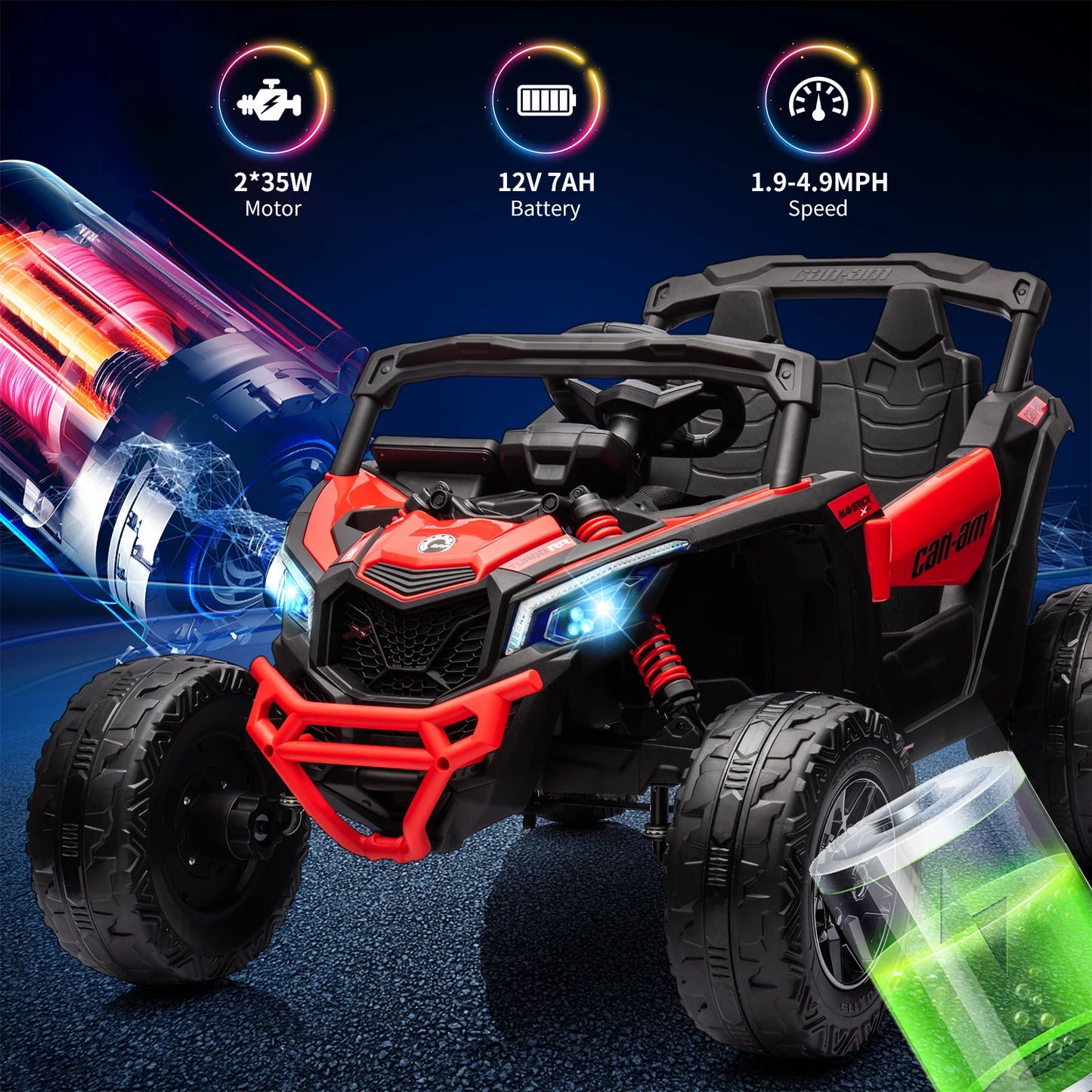 Licensed Can Am Kids Electric UTV Ride On Car With Remote