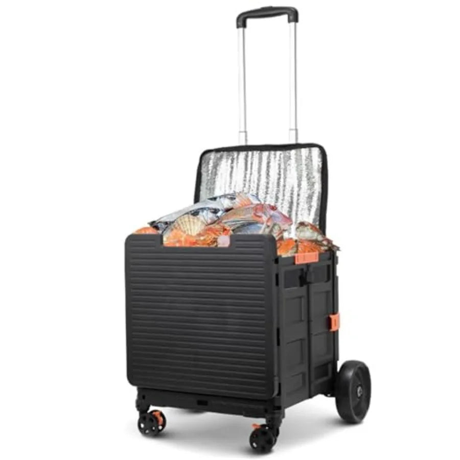 Large Wheeled Insulated Cooler Bag With Hard Frame Leakproof For Camping Picnics
