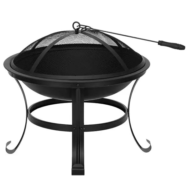 22 Inch Curved Feet Iron Brazier Wood Burning Fire Pit