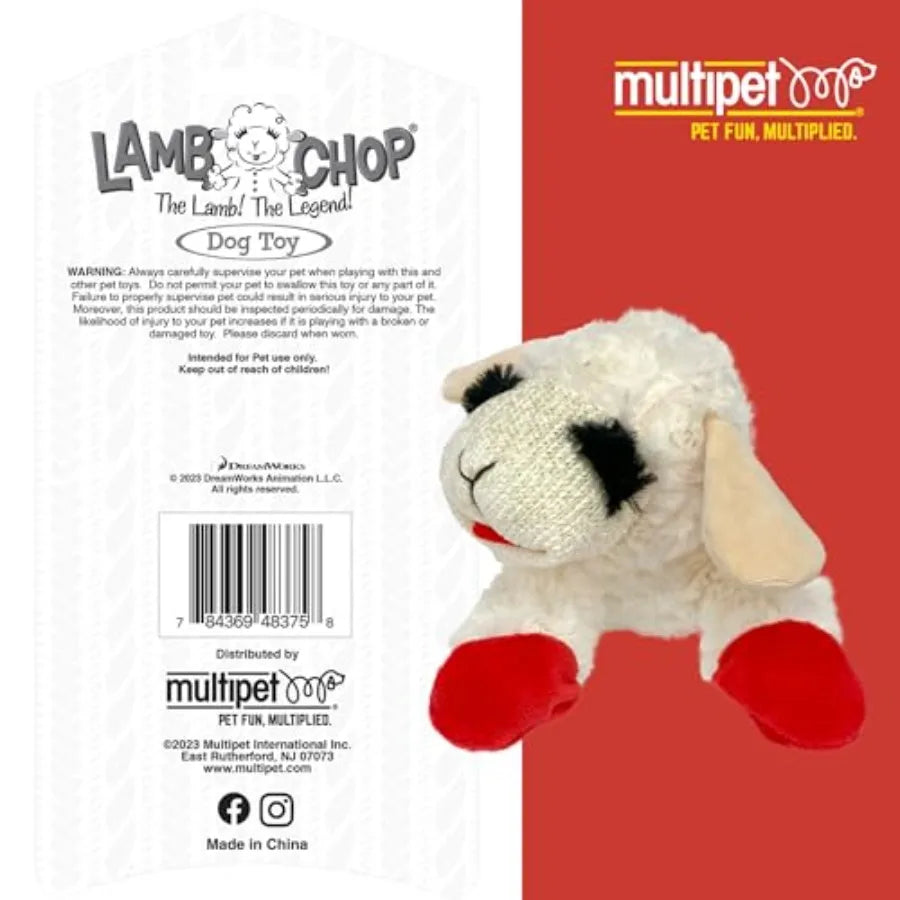 Lamb Chop Plush Dog Toy Squeaky for Small to Medium Dogs