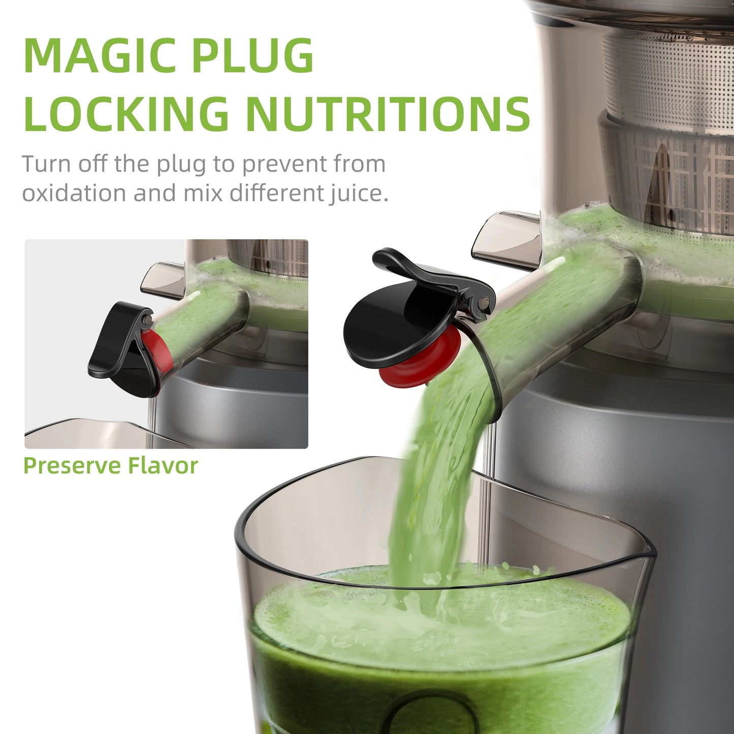 BioloMix Cold Press Juicer with 78mm Feed Chute and 200W Powerful Motor for Whole Fruits and Vegetables