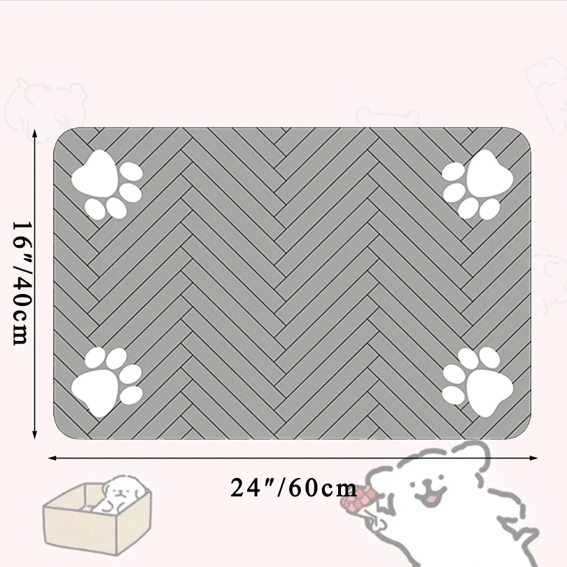Pet Feeding / Placemat for Food and Water Bowl, with Waterproof Rubber Backing, Quick Dry Water Mat for Dog Cat
