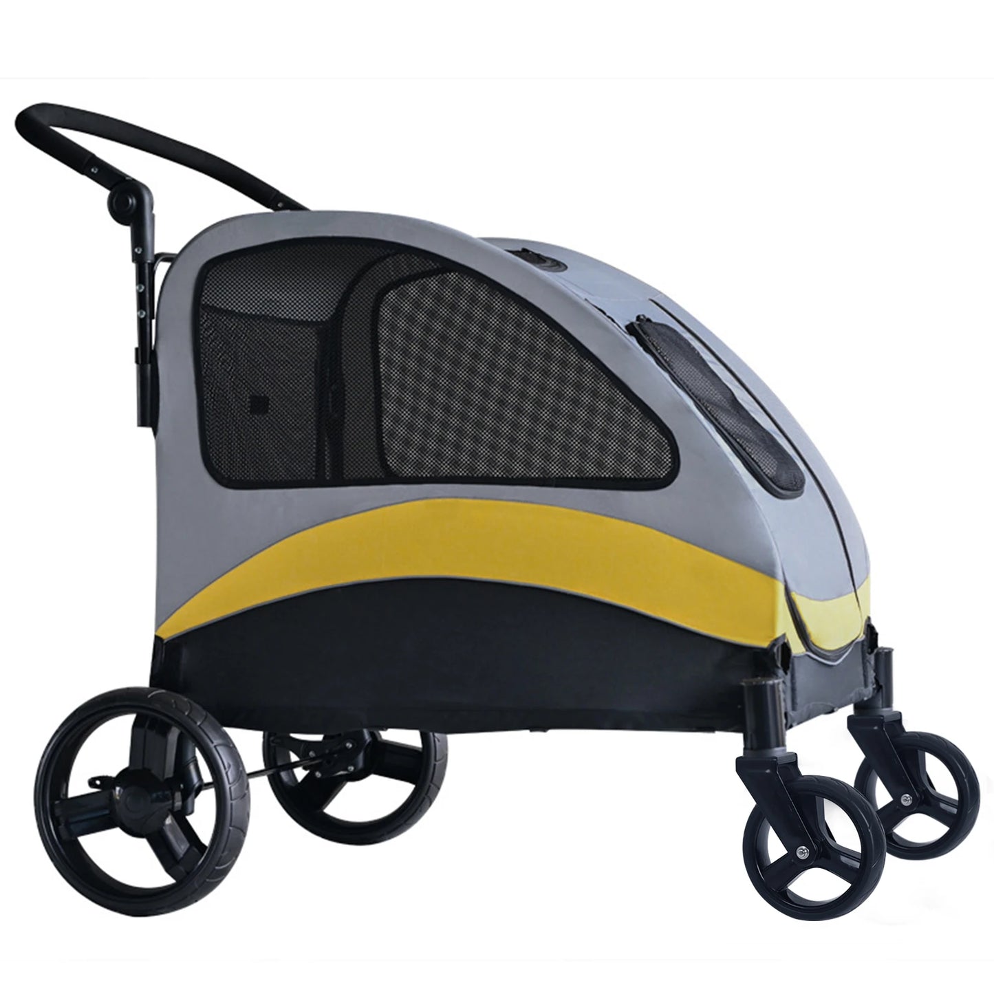Portable Dog Stroller Four Wheels Foldable Breathable Carrier For Large Dogs