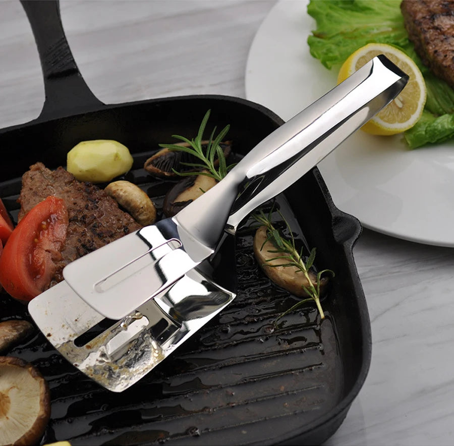 Steel Frying Shovel Clip Multifunctional Bbq Tongs Tool