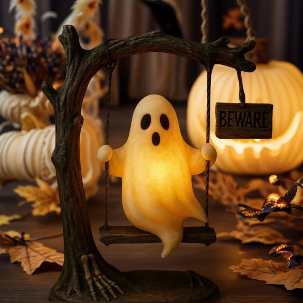 Halloween 3D LED Ghost Night Light Campfire Figurine Decor