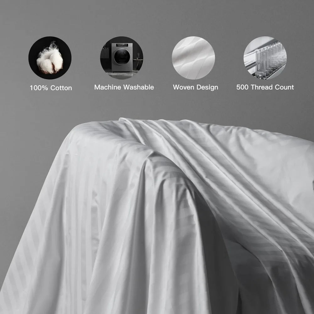 White Queen Size Pillow Set 2 Pack Polyester Fill Machine Washable