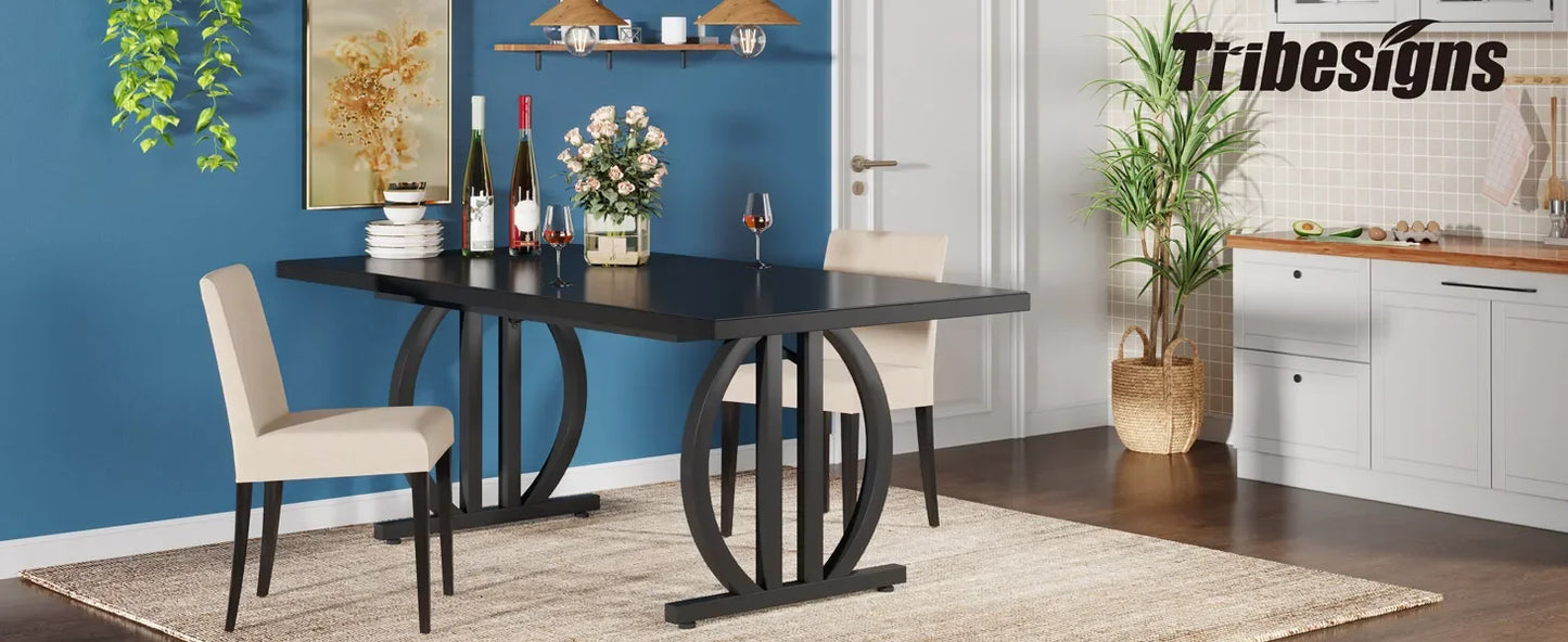 Tribesigns 63 Inch Dining Table For 4 To 6 With Heavy Duty Metal Frame