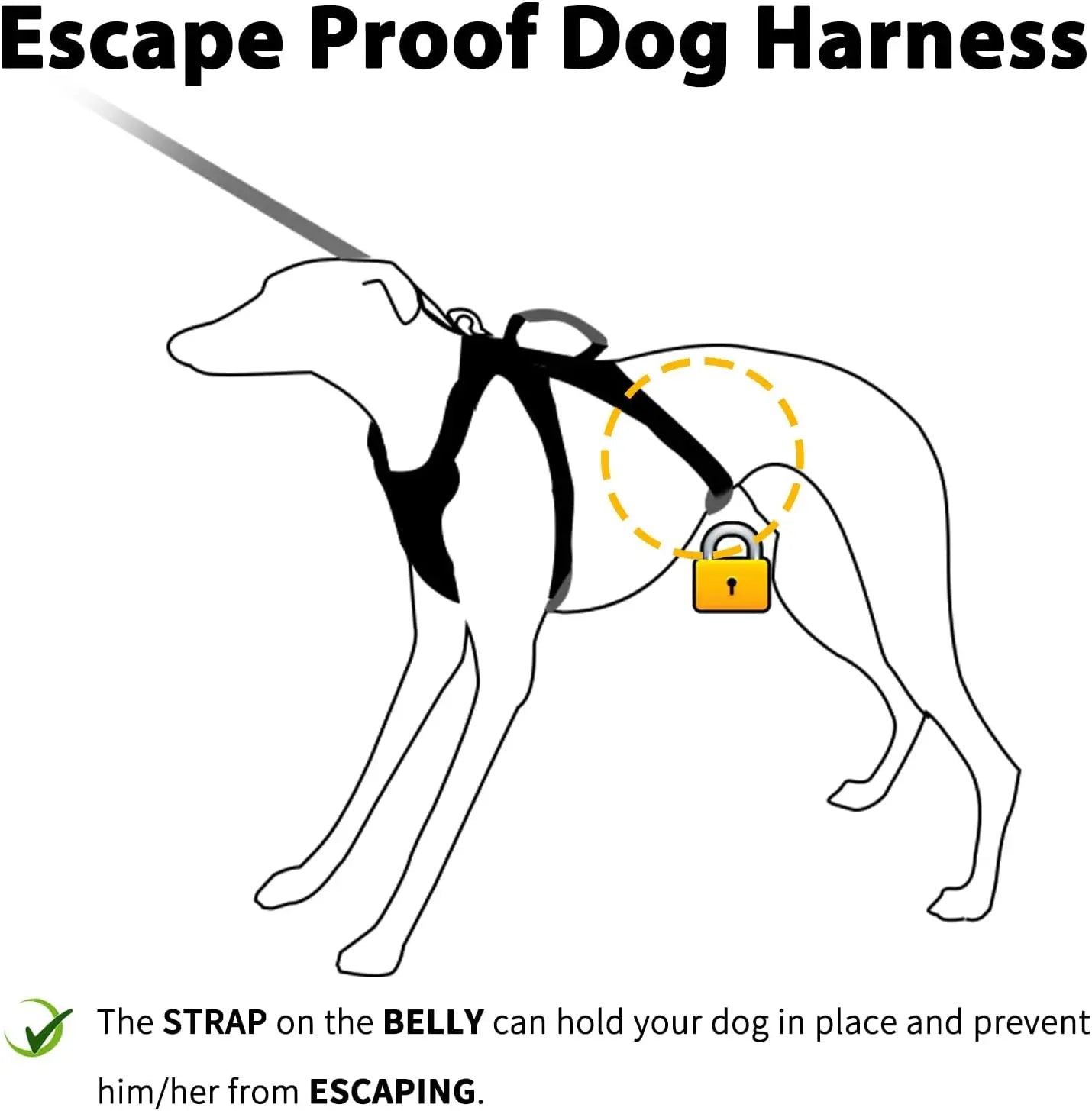 Escape Proof Dog Harness Reflective No Pull Lift Handle Adjustable Vest