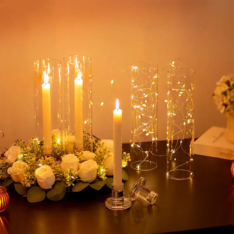 Wind Resistant Hurricane Candle Holders Cylindrical Covers