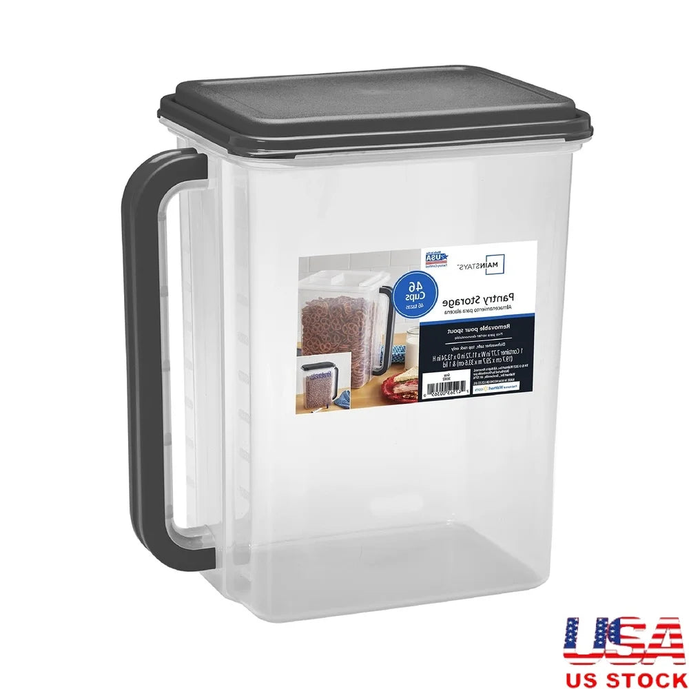 Large 46 Cup Food Storage Container With Handle And Pour Spout BPA Free