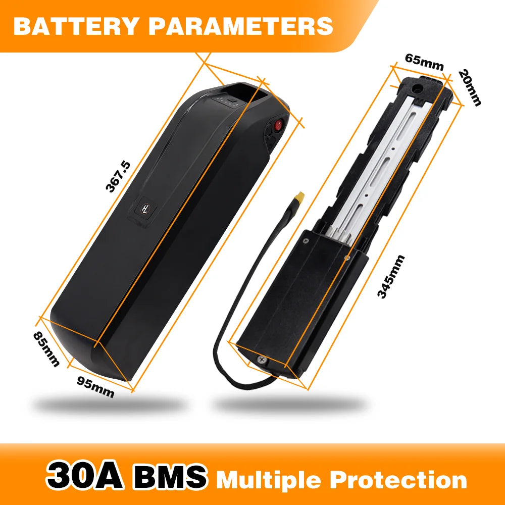 48V Li Ion Ebike Battery 10 20Ah For High Power Long Range