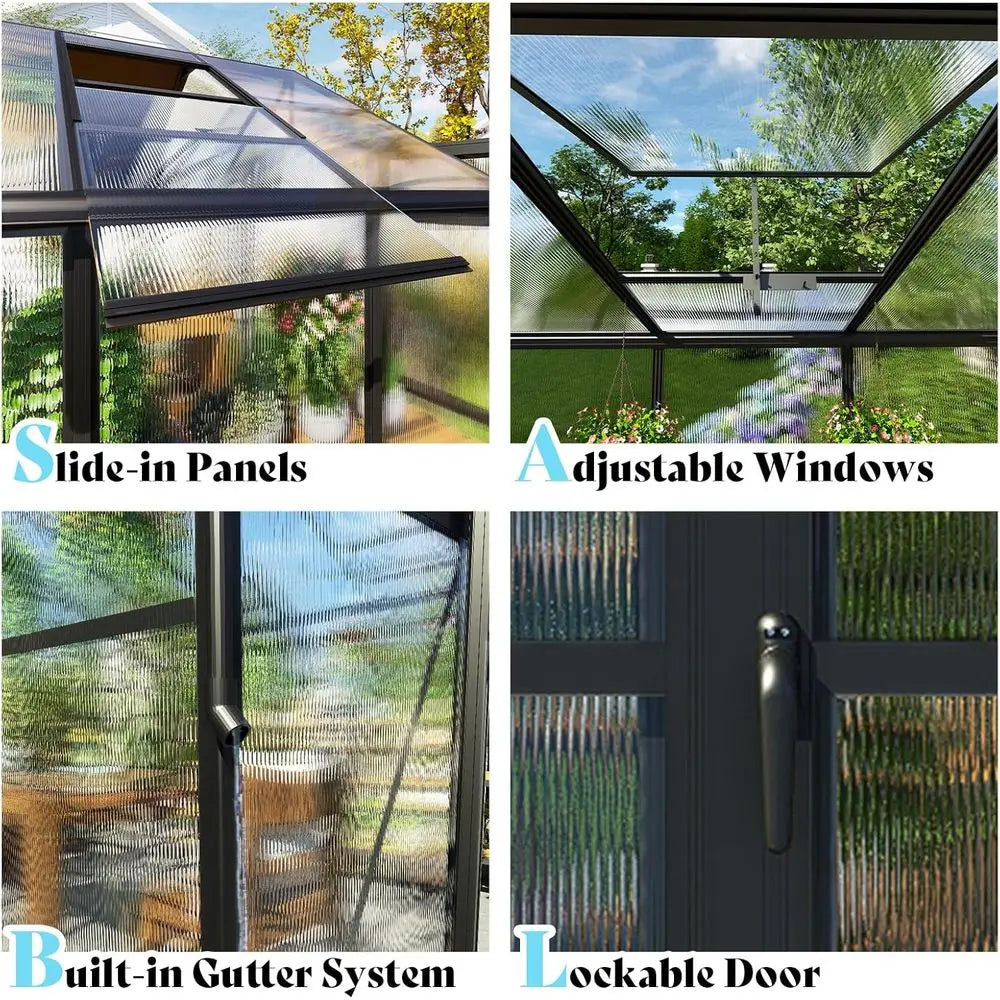 Walkin Greenhouse With 7ft Height 4 Vent Windows Lockable Door Outdoor Gardening