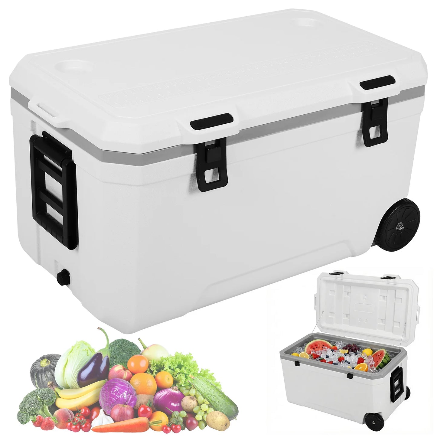 120L Insulated Wheeled Rotomolded Cooler Large Capacity For Beach Picnics