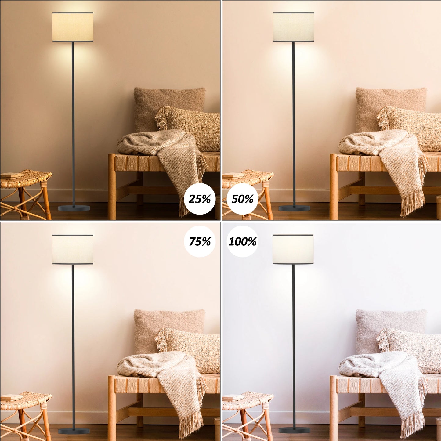61.5 Inch Traditional Floor Lamp with Remote Control and Bulb Included