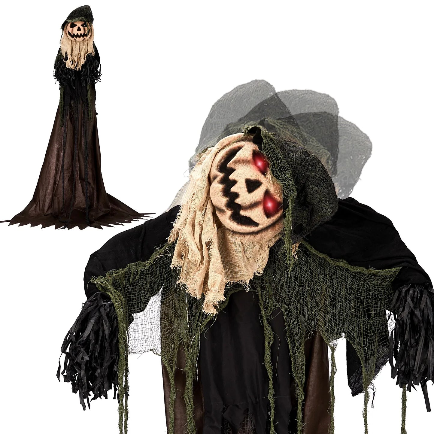 Halloween Decor Indoor Animatronic Wizard With Pumpkin