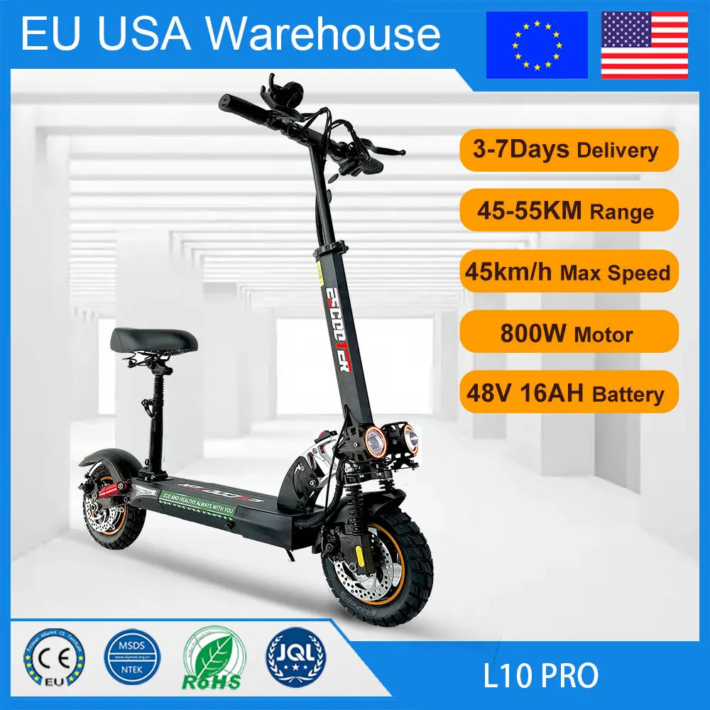 Emanba L10 Pro 800W Electric Kick Scooter 45 to 55km Range Per Charge Off Road