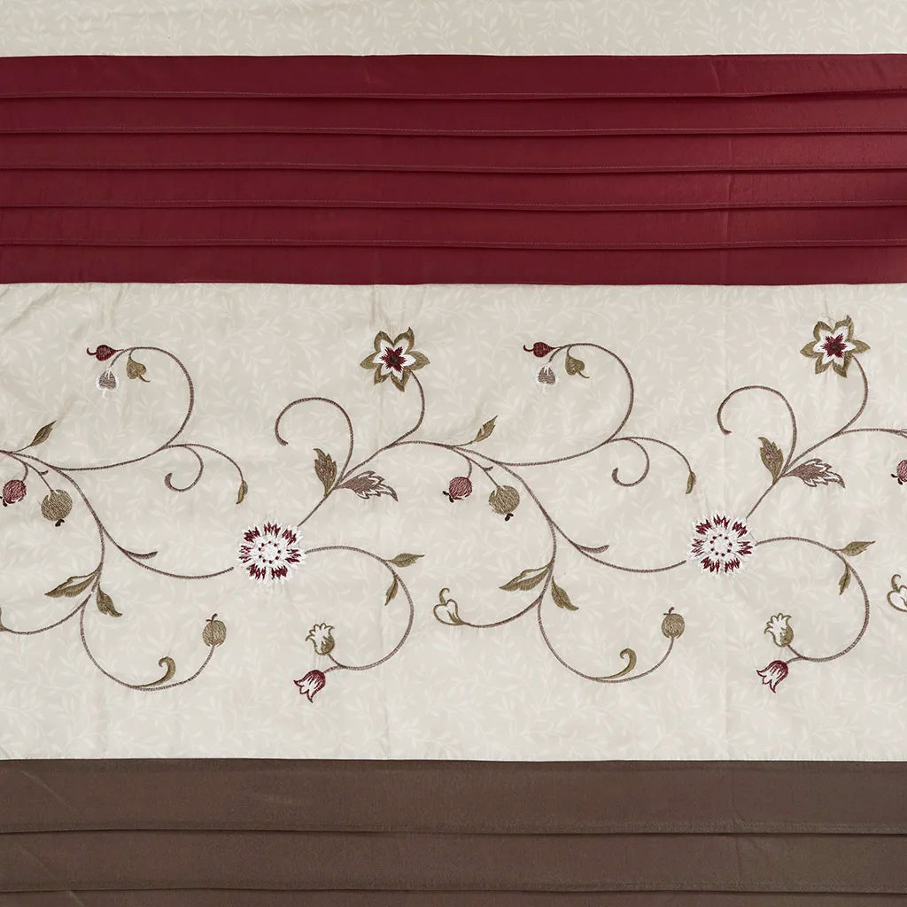 Floral Fabric Shower Curtain 72x72 Fine Pleated Details