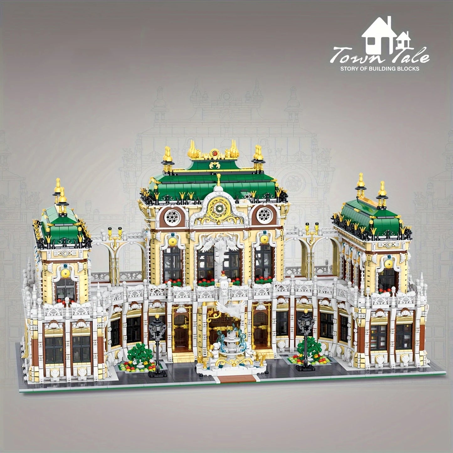 11930 Pieces Luxury Palace Building Blocks Street View Model MOC Brick Toys