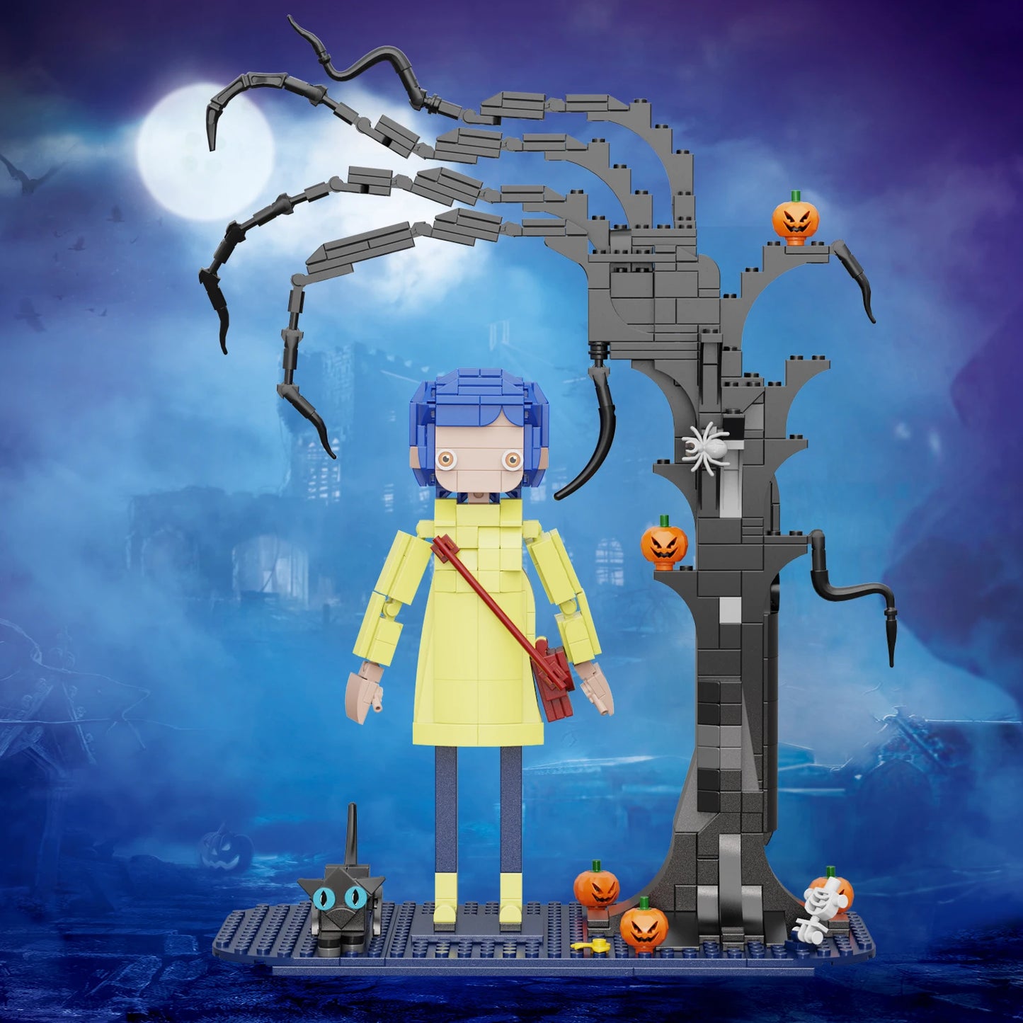 Halloween Coraline Jones Building Blocks Pumpkin Cats