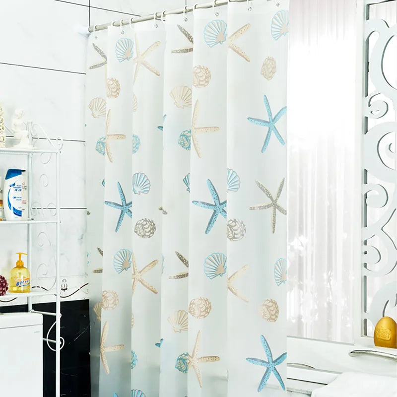 Waterproof PEVA Shower Curtain Set 12 Hooks 71x79 Inches