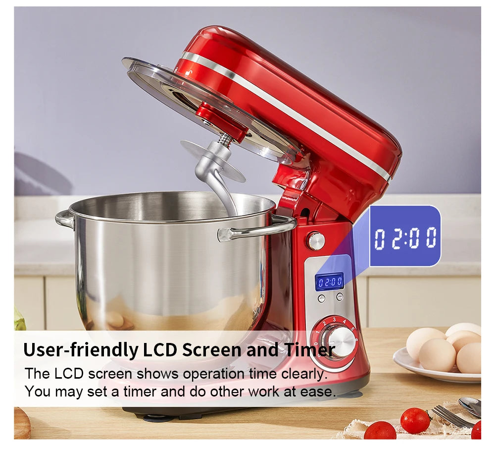 BioloMix Kitchen Food Stand Mixer Blender Quiet Motor 6 Speed 1200 Watt 6 Liter DC Mixing Bowl