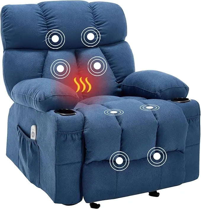 Ergonomic Massage Rocker Recliner With Heat And Vibration