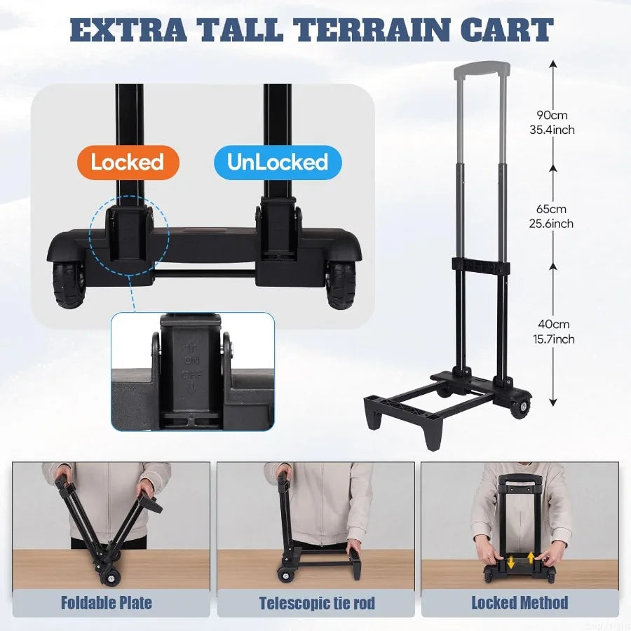 Portable Rolling Cooler 80-Can 50L Collapsible Soft-Sided 2-in-1 Trolley