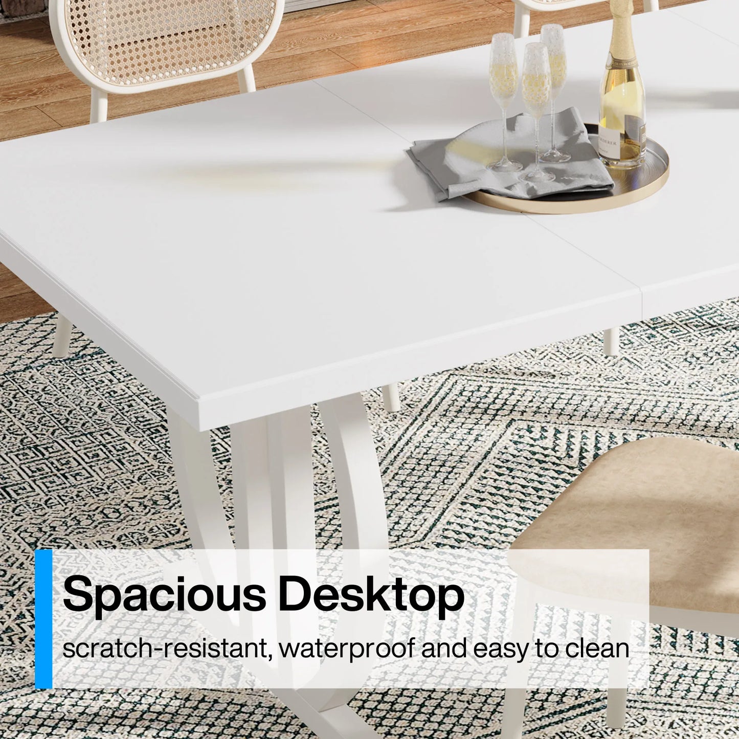 Tribesigns 63 Inch Dining Table For 4 To 6 With Heavy Duty Metal Frame