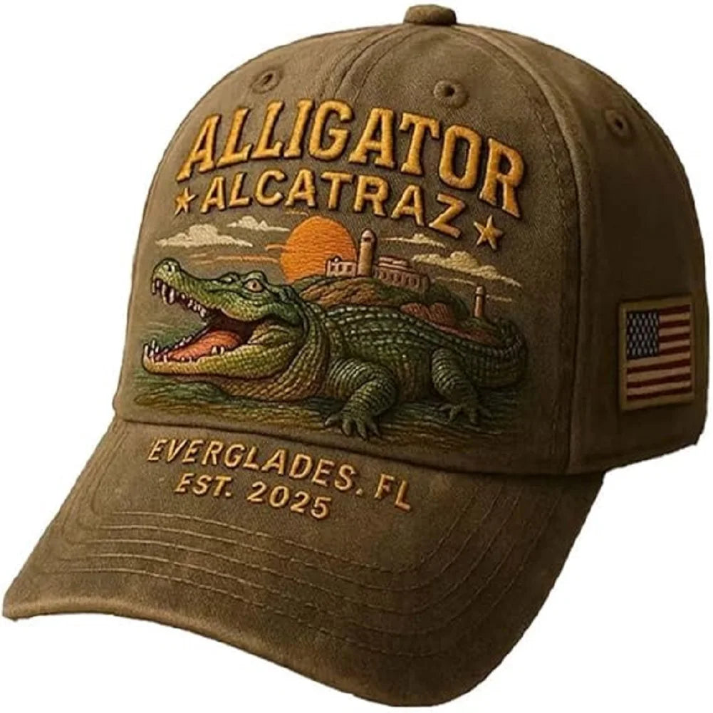 Unisex Baseball Cap Cartoon Embroidery Alligator Alcatraz Marine Corps 250th