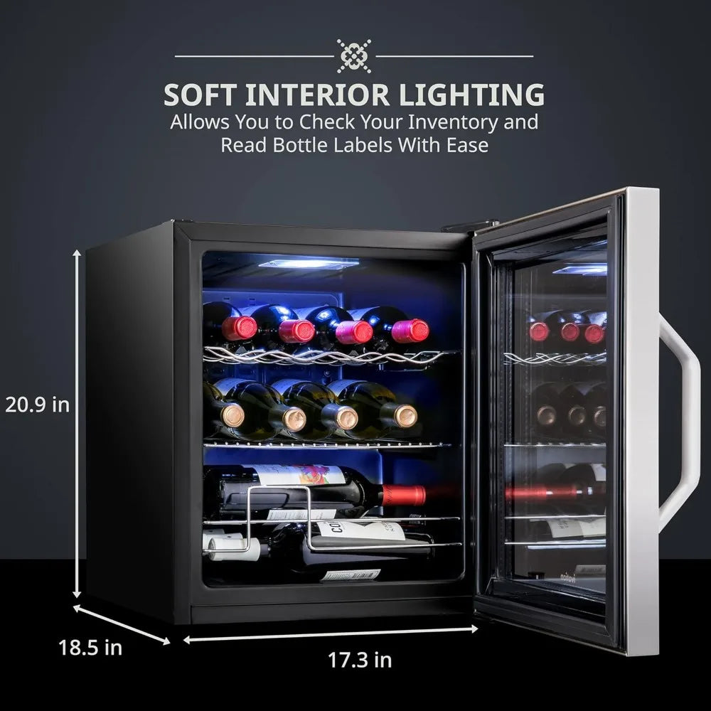 Bottle Compressor Wine Cooler With Lock Freestanding Cellar