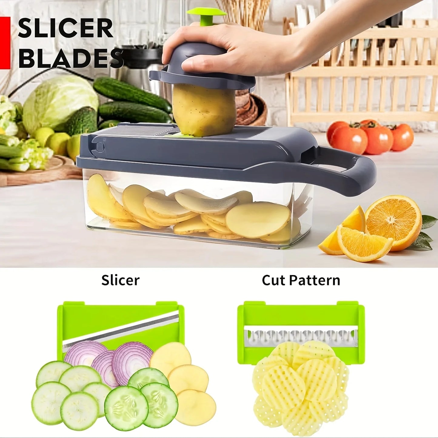 16 In 1 Vegetable Chopper Onion Slicer And Dicer Pro