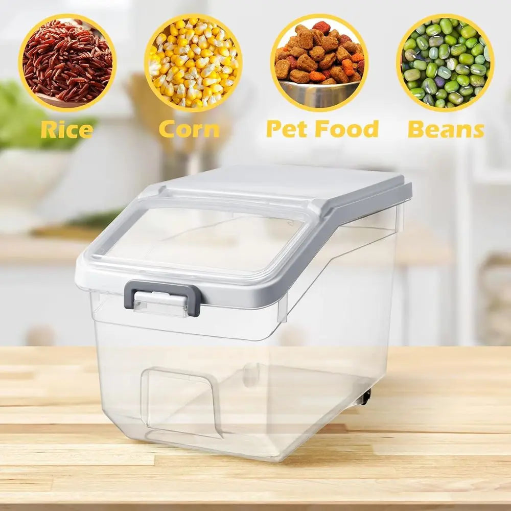 4 Pack Airtight Rice And Flour Storage Containers With Measuring Cup 22 Lb