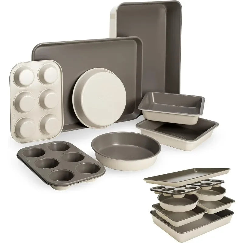 High Quality All In One Nonstick Bakeware Set Stackable Space Saving Design with Round and Square Pans