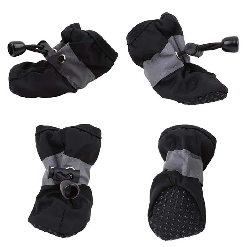 4Pcs Dog Rain Snow Boots Waterproof Anti Slip Thick Warm for Small Pets