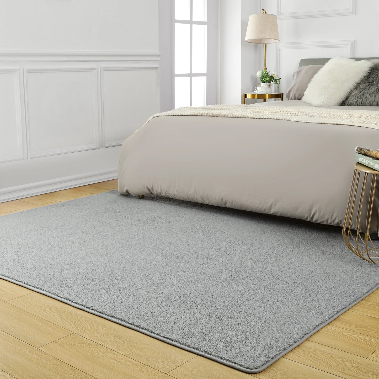 Black Rugs Living Room Carpet Nonslip Bedside Rugs Large Soft Floor Rug Children Game Mat Rectangular Home Decoration