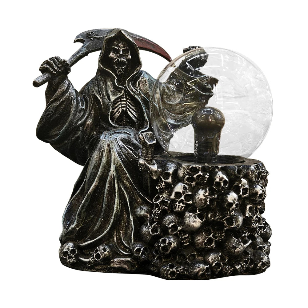 Halloween Light Up Ghost Fortune Teller Touch Sensing Grim Reaper Decor Haunted House Decoration