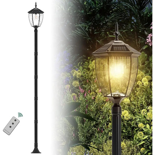 Kaqur 79 Inch Outdoor Lamp Post Light Vintage Black Waterproof 3000K 4000K 6000K