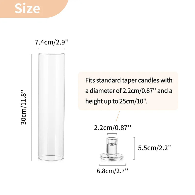 Wind Resistant Hurricane Candle Holders Cylindrical Covers