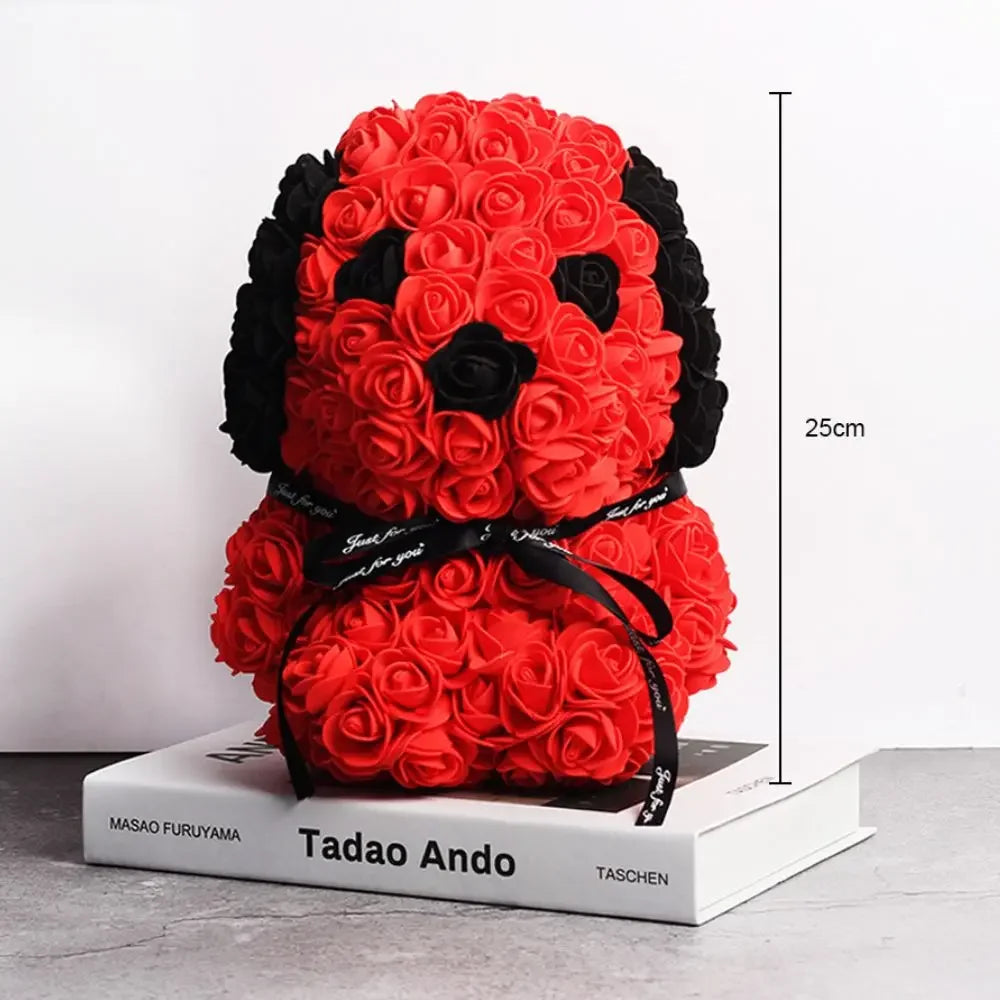 25cm Teddy Rose Dog Artificial Flower Home Decor Valentines