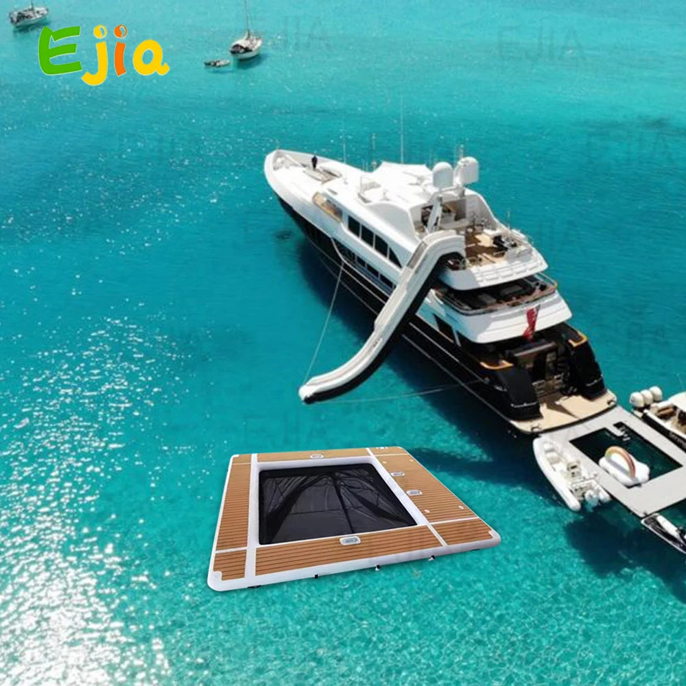 13 Ft Inflatable Pool Float Platform With Non Slip EVA Surface For Yacht Boat
