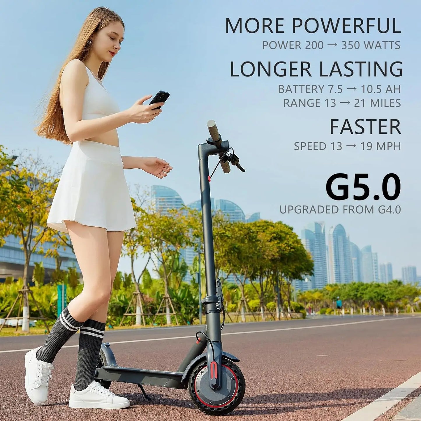 G5 Electric Scooter 36V Foldable 21 Miles 19 Mph Long Range