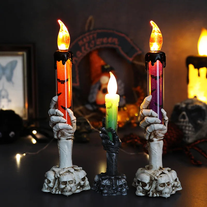 Halloween Skeletons Ghosts Candles Pumpkin Decorations