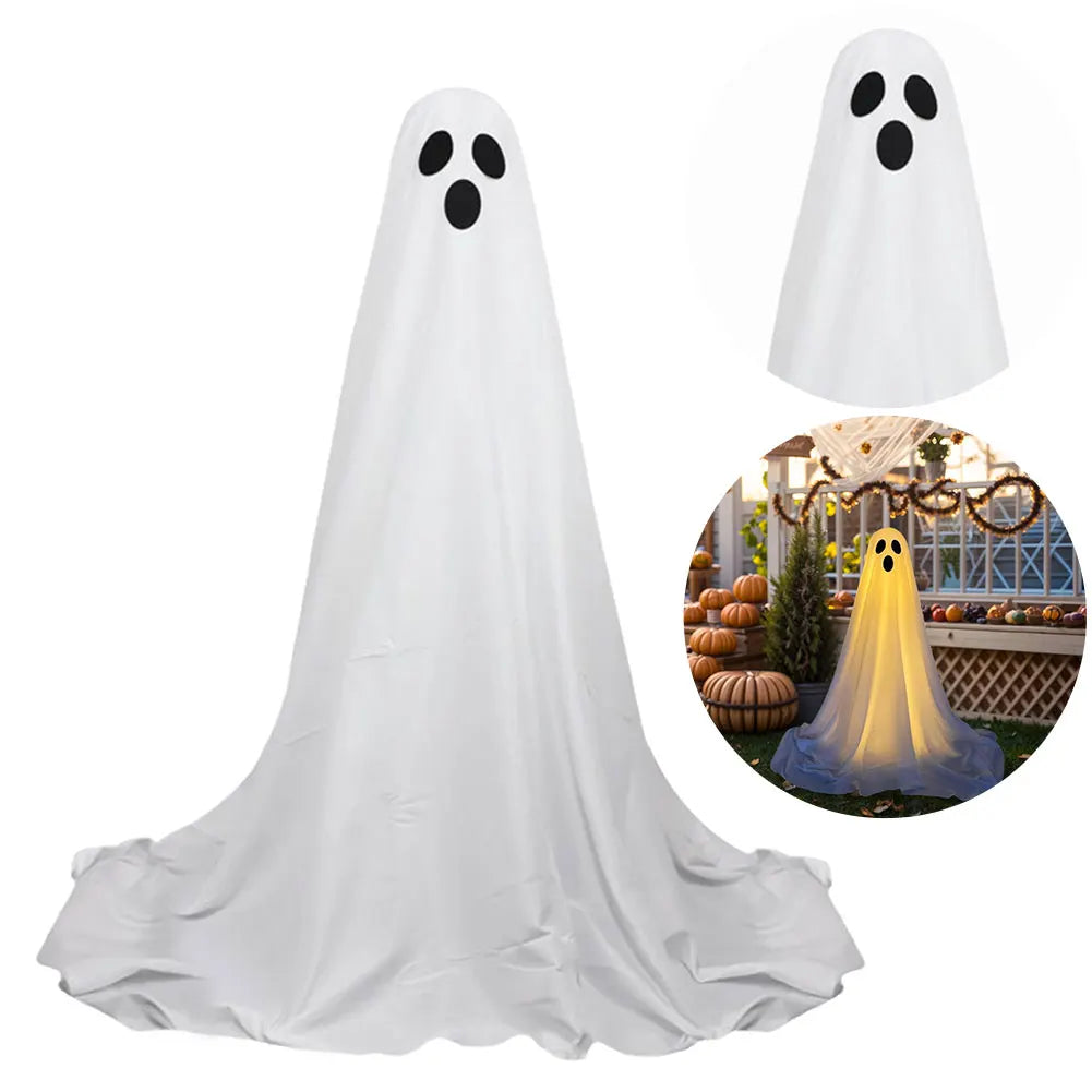 Lighted Spooky Ghost Decor Halloween Decorations Outdoor with String Lights Scary Standing Ghosts for Front Porch Yard